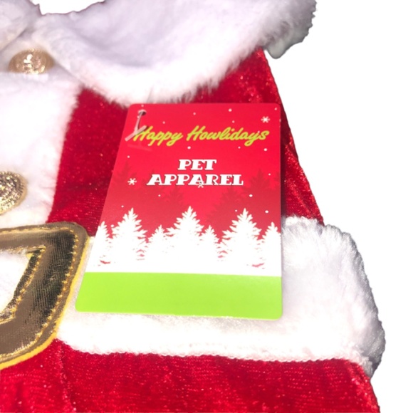 Happy Holidays PET APPAREL Santa Suit Outfit  -Size Small  Cat Dog Dog Clothes - Picture 9 of 11